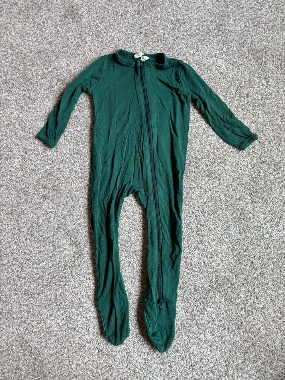 Kyte BABY Dark Green Footed Zipper One-Piece